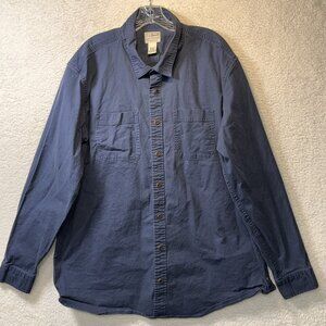L.L. Bean BeanFlex® Twill Shirt Men's XL Tall Navy Traditional Fit Item 513683